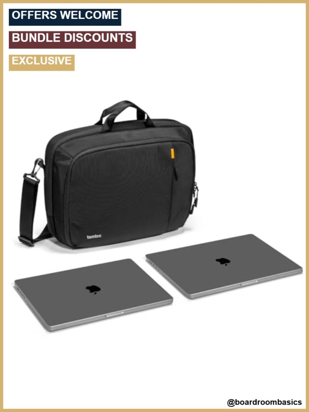 Dual Compartment Laptop Briefcase for 2 Laptops Recycled RPET Polyester 210D